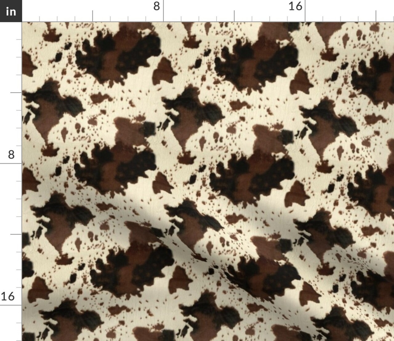 Faux Cowhide Cowboy Rodeo Western Ranch Custom Printed Fabric by Spoonflower Various Fabrics by the Yard or Fat Quarter
